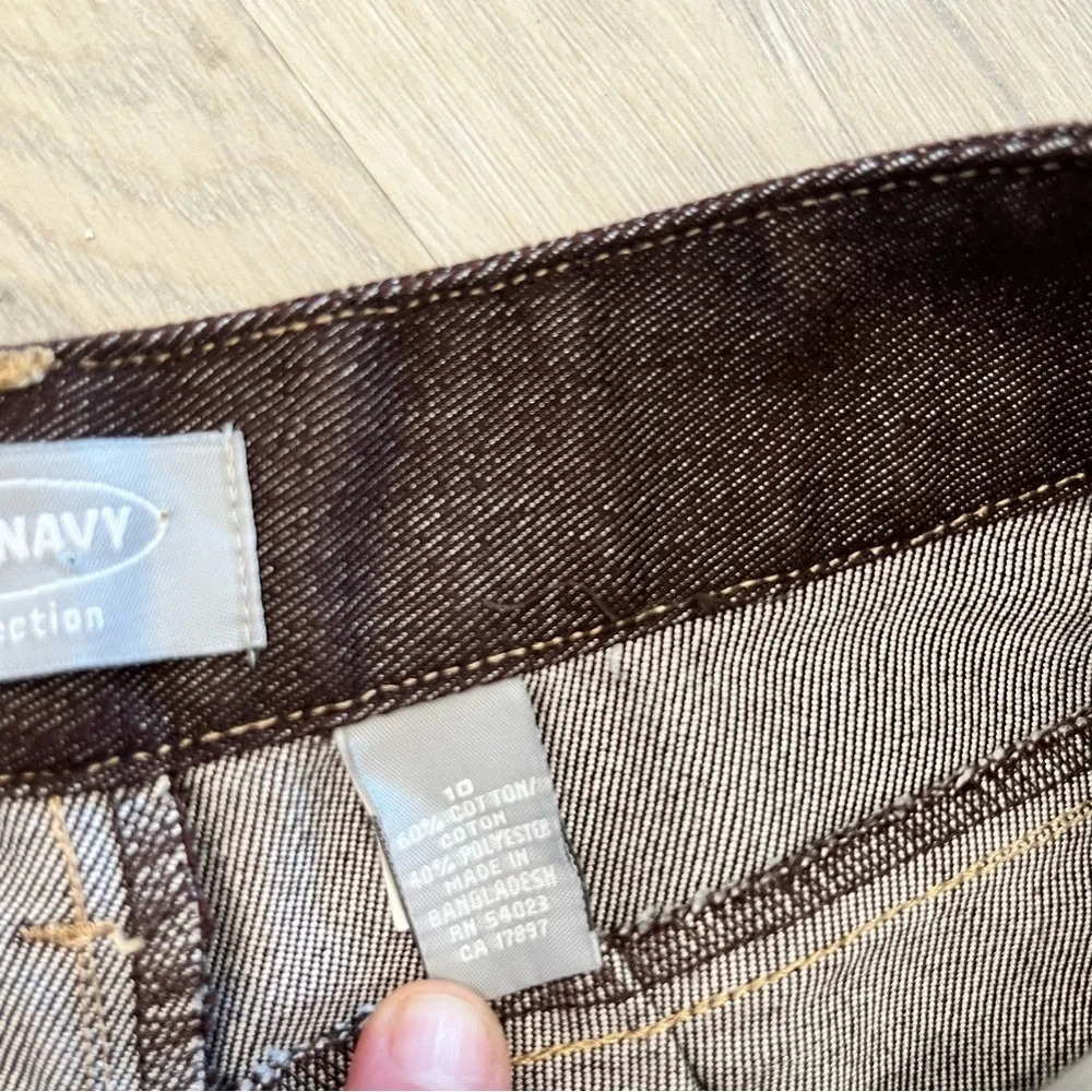 Vintage 2001 Y2K Old Navy Chocolate Brown Denim Pants 10 - Picture 7 of 12